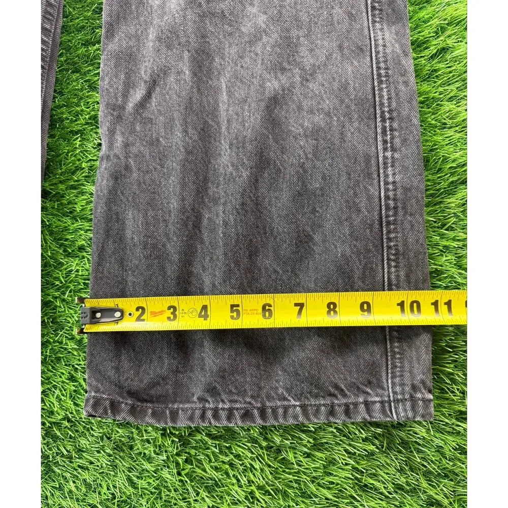 GAP Teen Girls Sz 14 Wide Stride Jeans Black Check Low Rise Wide Leg Denim Pants